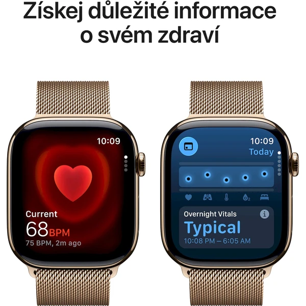 Apple Watch Series 11 Cellular (42mm) Zlatý titán so zlatým milánskym ťahom - Inteligentné hodinky - Obrázok DYRH000K01