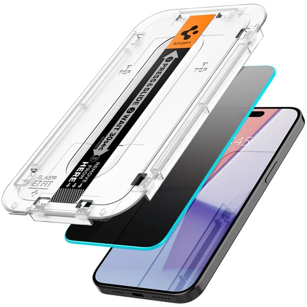 Spigen Glass tR EZ Fit Privacy 2 Pack tvrdené sklo iPhone 15 Pro Max číre - Ochranné fólie a sklo - Obrázok DYY8000601