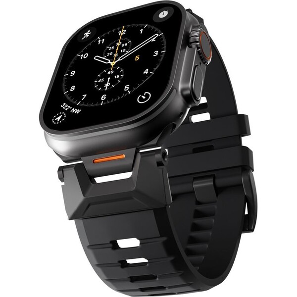 E-shop Epico Rubber Pro remienok s nerezovým zapínaním pre Apple Watch 49/46/45/44/42mm čierny