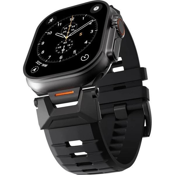 Epico Rubber Pro remienok s nerezovým zapínaním pre Apple Watch 49/46/45/44/42mm čierny - Remienky - Hlavný obrázok