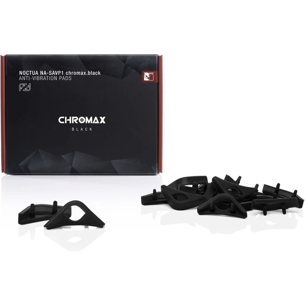 Noctua NA-SAVP1 Chromax anti-vibračná podložka čierna (16ks) - Ventilátory pre PC - Obrázok E033000P01