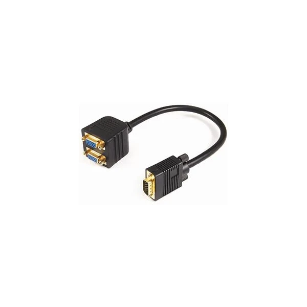 goobay VGA/2x VGA redukcia čierna - Káble a redukcie - Hlavný obrázok