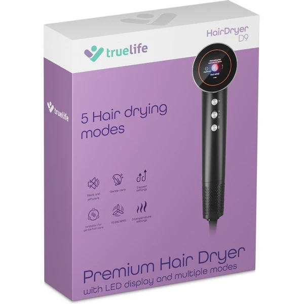 TrueLife HairDryer D9 sušič vlasov čierny - Fény na vlasy - Obrázok E0Y9000O01
