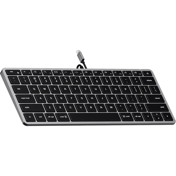 Satechi Slim W1 USB-C klávesnica US vesmírne šedá - Klávesnice - Obrázok E1BT000501