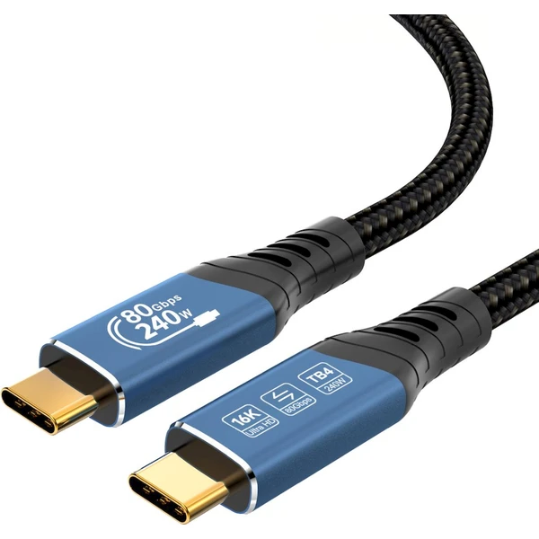 PremiumCord USB4 2.0 80Gbps 16K@60Hz 240W Thunderbolt 4 kábel 1,5m - Káble a redukcie - Obrázok E1HR000K01