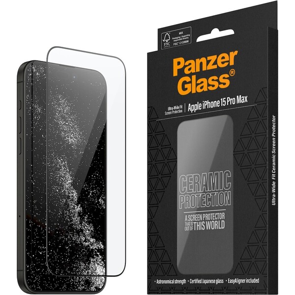 E-shop PanzerGlass Ceramic tvrdené sklo Apple iPhone 15 Pro Max s inštalačným rámčekom