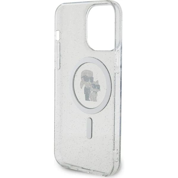 Karl Lagerfeld IML Glitter Karl a Choupette MagSafe kryt iPhone 15 Pre Max číry - Puzdra - Obrázok E1X4000701
