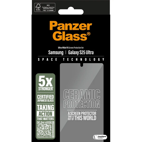 PanzerGlass® Ceramic sklo Samsung Galaxy S25 Ultra s inštalačným rámčekom - Ochranné fólie a sklo - Obrázok E2OB000P01