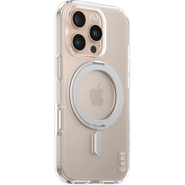 PanzerGlass® CARE kryt Apple iPhone 16 Pro MagSafe KickStand číry/sivý - Puzdra - Hlavný obrázok