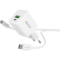 Epico UltraBoost EA10 20W GaN sieťový adaptér s 1,2 m USB-C na USB-C káblom biely - Nabíjačky