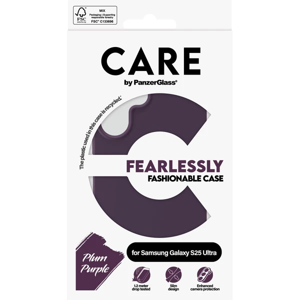 PanzerGlass® CARE kryt Samsung Galaxy S25 Ultra Fearlessly fialový (Plum Purple) - Puzdra - Obrázok E3FC000J01