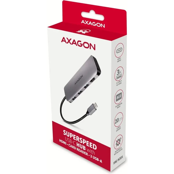 AXAGON HMC-HCR3A 5v1 USB-C húb - USB huby - Obrázok E3O0000J01