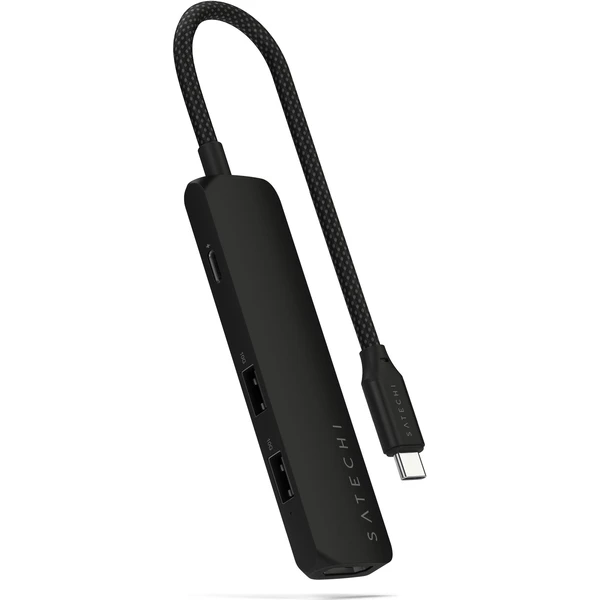 Satechi 4v1 USB-C Slim viacportový adaptér 4K čierny - USB huby - Hlavný obrázok