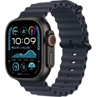 Apple Watch 49/44/45/46mm námornícky modré predĺženie oceánskeho remienka s čiernym titánom - Remienky