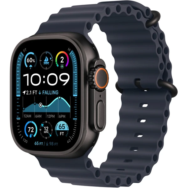 Apple Watch 49/44/45/46mm námornícky modré predĺženie oceánskeho remienka s čiernym titánom - Remienky - Hlavný obrázok