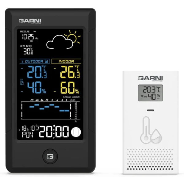 GARNI 615B Precise Meteorologická stanica čierna - Meteorologické stanice - Hlavný obrázok