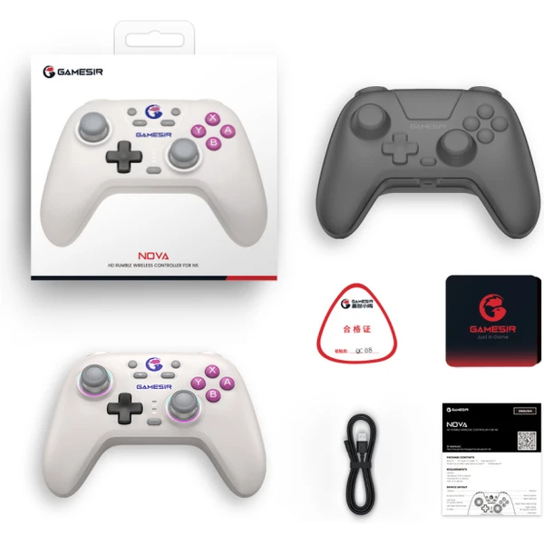 GameSir Nova multiplatformný herný ovládač Retro White (PC/Switch/mobile) - Herné ovládače - Obrázok E5F4000N01