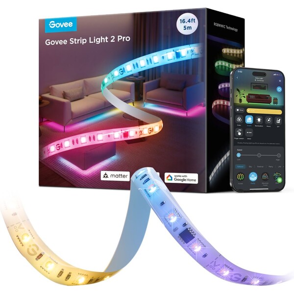 Govee Strip Light 2 Pre RGBICWW Matter LED pásik, 5m