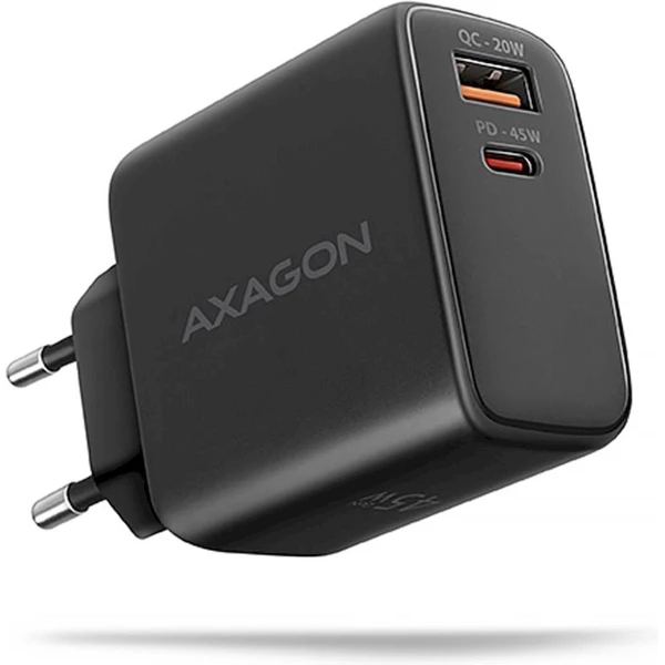 AXAGON ACU-PQ45 nabíjačka do siete 2x port 45W čierna - Nabíjačky - Hlavný obrázok