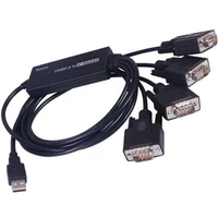 PremiumCord USB-A /4x COM (DE-9) redukcia čierna - Káble a redukcie