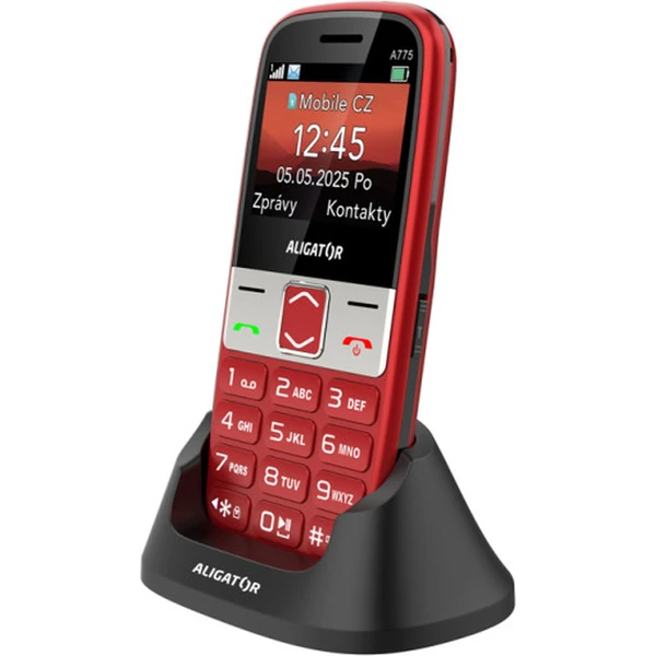 ALIGATOR A775 Senior + stolná nabíjačka červený - Mobilné telefóny - Hlavný obrázok