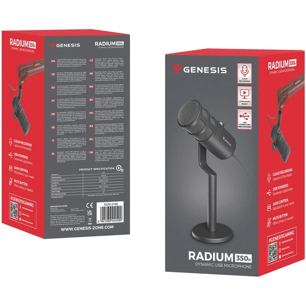 Genesis RADIUM 350D DYNAMIC USB mikrofón - Mikrofóny - Obrázok E6I5000O01