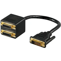 PremiumCord DVI-D/2x DVI-D redukcia čierna - Káble a redukcie