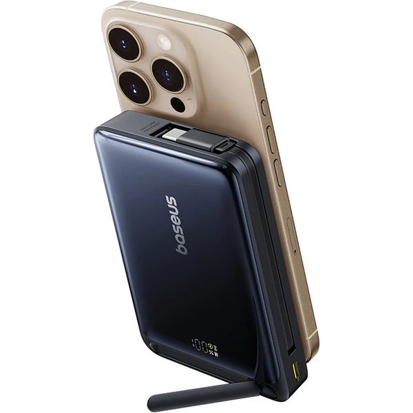 Powerbanka Baseus Nomos Qi2 10000mAh 45W s káblom USB-C čierna - Powerbanky - Obrázok E7AE000N01