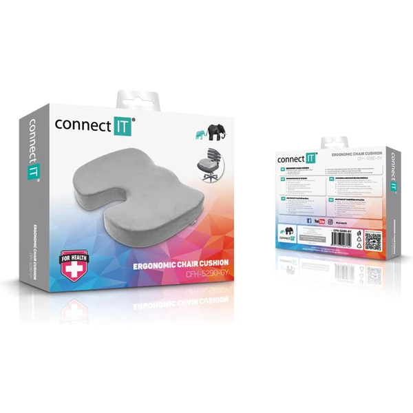 CONNECT IT FOR HEALTH Anatomický vankúš na stoličke sivý - Podložky - Obrázok E7N0000P01