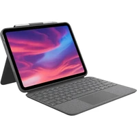 Logitech Combo Touch - Klávesnica a puzdro - s trackpad - podsvietenie - Apple Smart connector - QWE - Puzdra s klávesnicou
