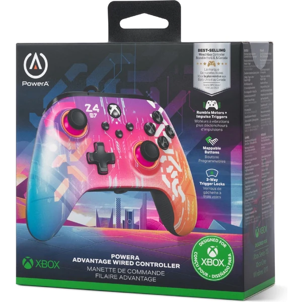 PowerA Advantage drôtový herný ovládač pre Xbox Series X|S Cyber ??Style (XBOX/PC) - Herné ovládače - Obrázok E8J5000P01