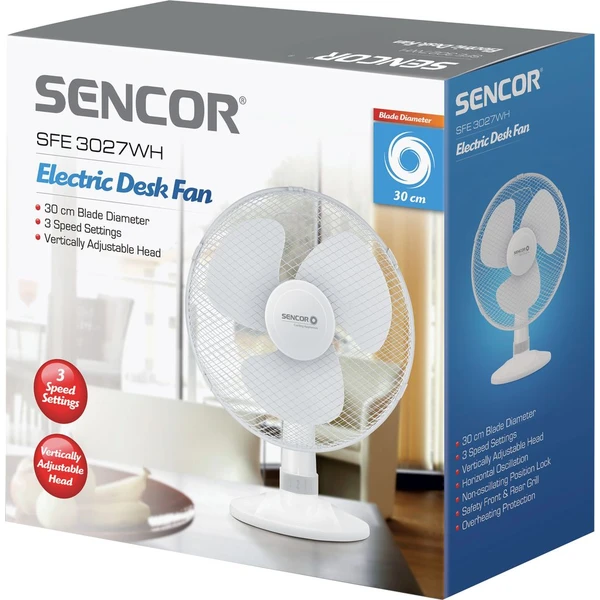 Sencor SFE 3027WH-EUE3 stolný ventilátor biely - Ventilátory - Obrázok E97F000O01