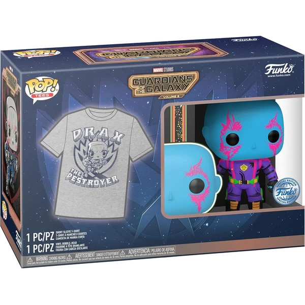 Funko POP! & Tee: Guardians of the Galaxy - Drax (Blacklight) S - Darčekové sady - Obrázok E9DE000L01