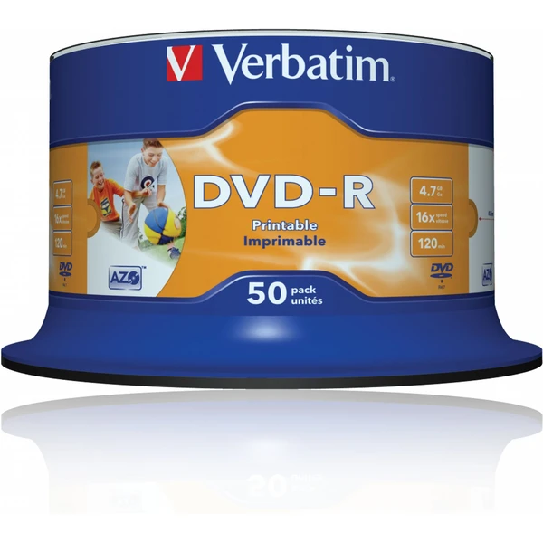 VERBATIM DVD-R(50 ks)Spindle/Inkjet Printable Wide/16x/4.7GB - Optické disky - Obrázok E9P2000P01