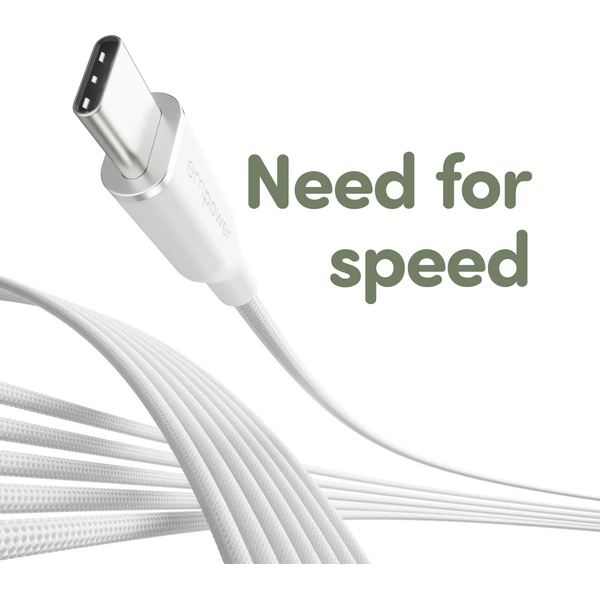 PanzerGlass USB-C/USB-C napájací kábel 60W 1,2 m biely - Káble a redukcie - Obrázok EA3J000K01