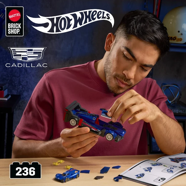 Mattel Brick Shop zostaviteľný model Hot Wheels - Cadillac Project GTP Hypercar (Speed ??series) - Stavebnica - Obrázok EA6L000K01
