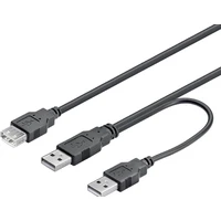 PremiumCord USB-A/USB-A napájací predlžovací kábel 0,3 m čierny - Káble a redukcie