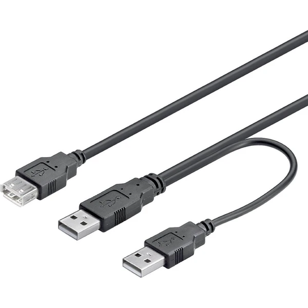 PremiumCord USB-A/USB-A napájací predlžovací kábel 0,3 m čierny - Káble a redukcie - Hlavný obrázok