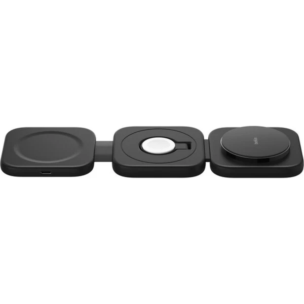 Belkin BOOST CHARGE PRE Qi2/MagSafe 3v1 bezdrôtová skladacia cestovná nabíjačka čierna - Nabíjačky - Obrázok EAYP000K01