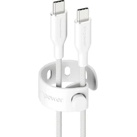 PanzerGlass USB-C/USB-C napájací kábel 60W 2m biely - Káble a redukcie