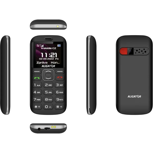 Aligator A720 4G Senior + nabíjací stojan čierny - Mobilné telefóny - Obrázok EDP0000L01