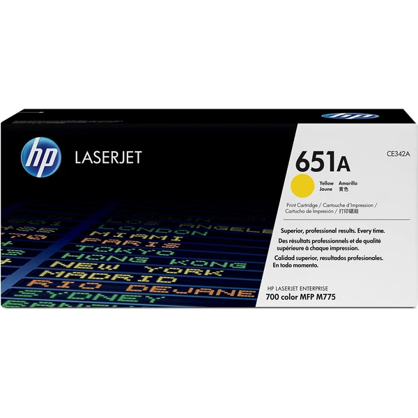 HP CE342A č. 651A Žltá originálna - Tonery - Hlavný obrázok