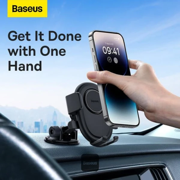 Baseus UltraControl Lite Series držiak do auta s prísavkou čierny - Držiaky - Obrázok EG9R000K01