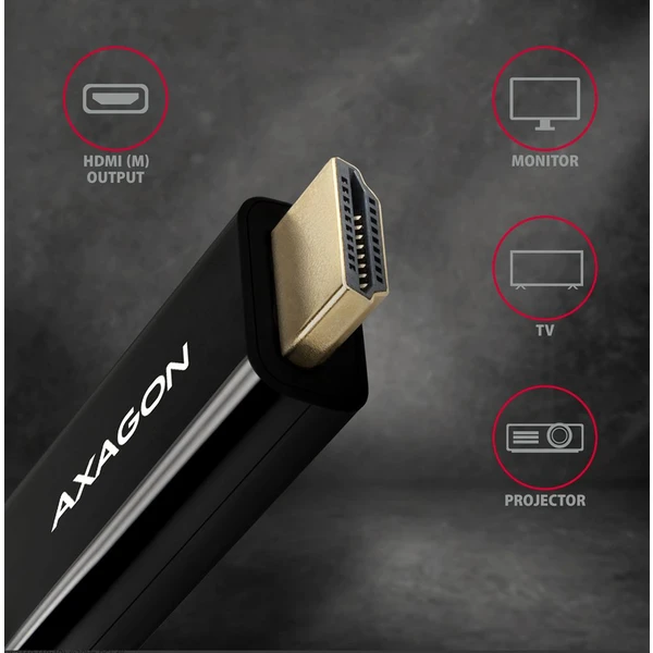AXAGON Mini DisplayPort/HDMI 1.4 kábel 4K 1,8 m čierny - Káble a redukcie - Obrázok EGD0700301