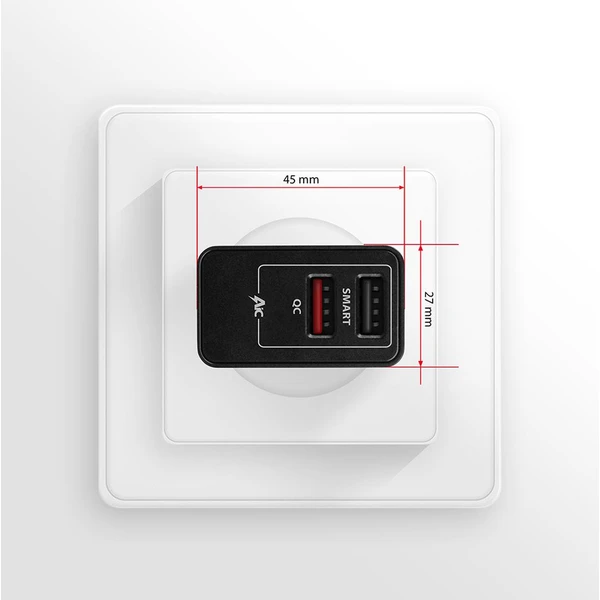 AXAGON nabíjačka 2x port USB-A 24W - Nabíjačky - Obrázok EHD0700301