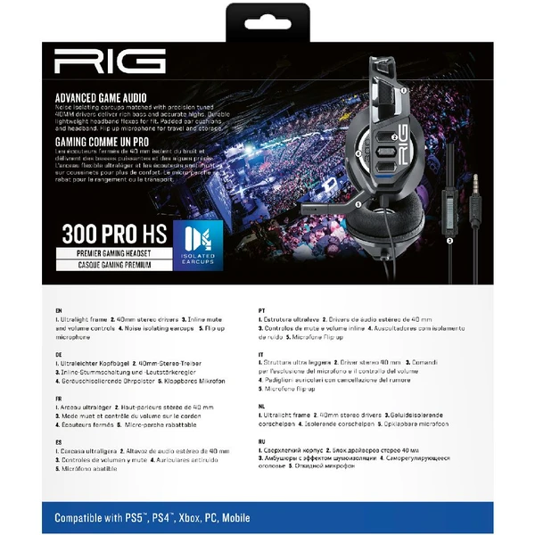 Nacon RIG 300 PRO HS herný headset pre PS4/PS5 čierny - Slúchadlá - Obrázok EI37700301