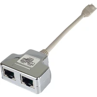 PremiumCord RJ45/2x RJ45 redukcia 0,15m strieborná - Káble a redukcie