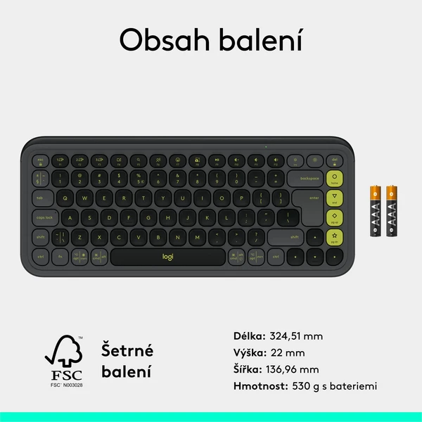 Logitech POP ICON KEYS (US) klávesnica grafitová - Klávesnice - Obrázok EIU8000O01