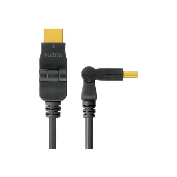 PremiumCord HDMI/HDMI kábel s otočnými konektormi 3m čierny - Káble a redukcie - Hlavný obrázok