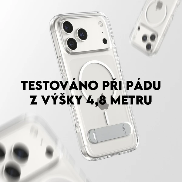 PanzerGlass® CARE Kickstand kryt s MagSafe Apple iPhone 17 Pro Max strieborný/biely - Puzdra - Obrázok EJDH000K01